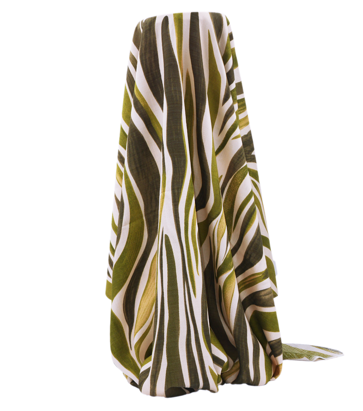 Printed Bamboo Cotton $16.00p/m - Zebra Stripe Green