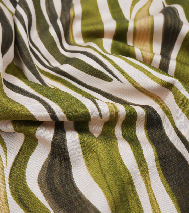 Printed Bamboo Cotton $16.00p/m - Zebra Stripe Green