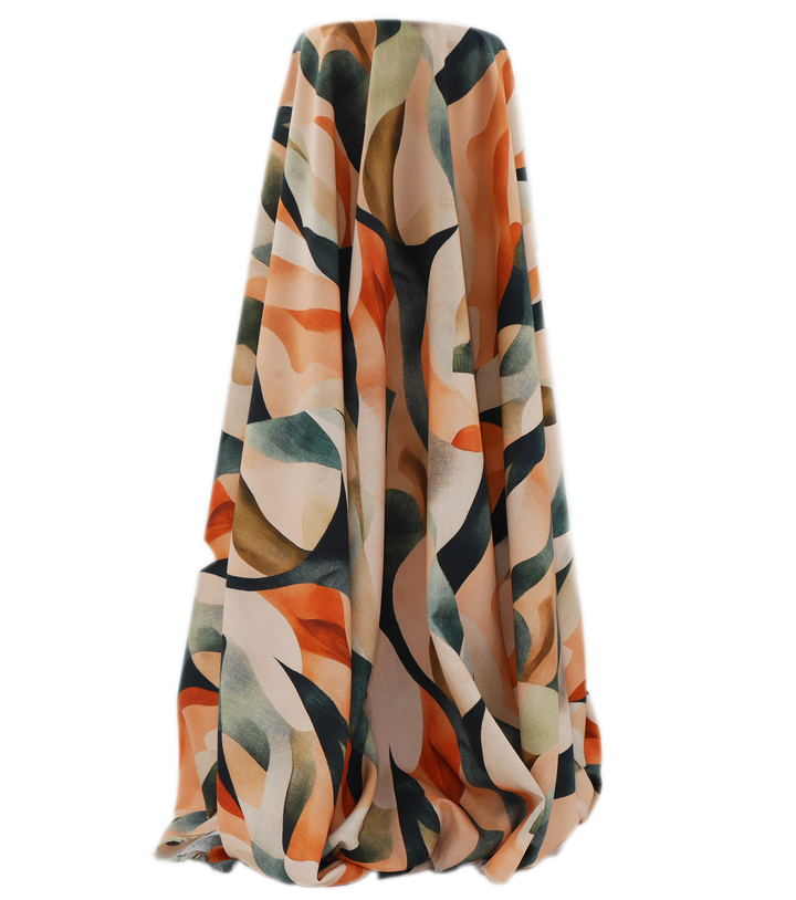 PRINTED RAYON $12.00P/M - Terracotta Flow