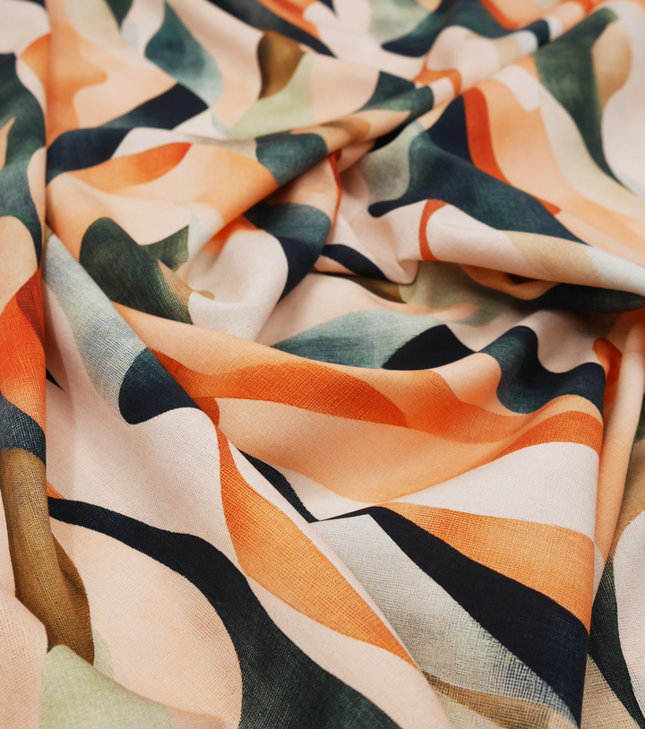 PRINTED RAYON $12.00P/M - Terracotta Flow