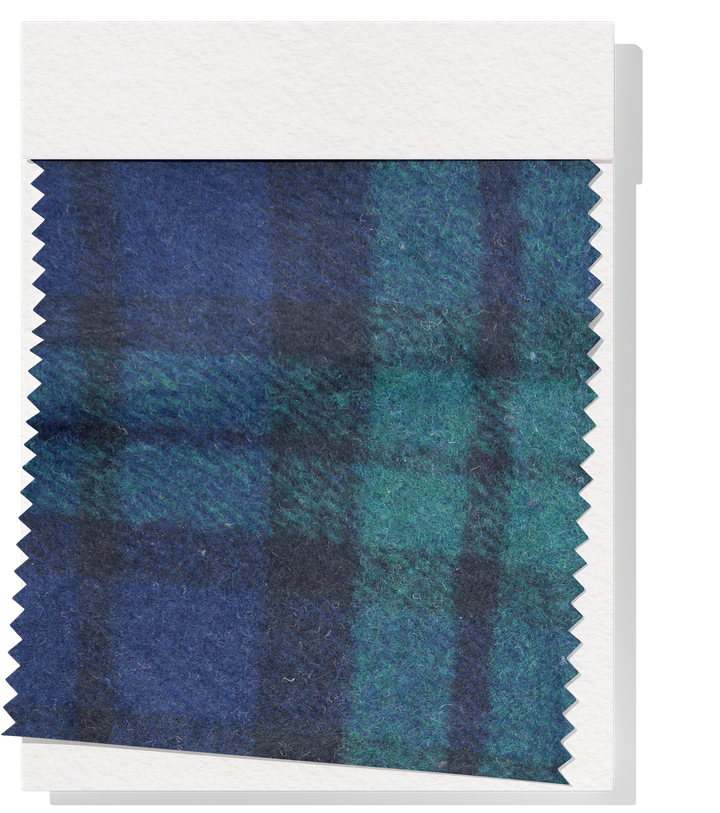 CHECKED WOOL $18.00P/M - Forest Green & Navy Check
