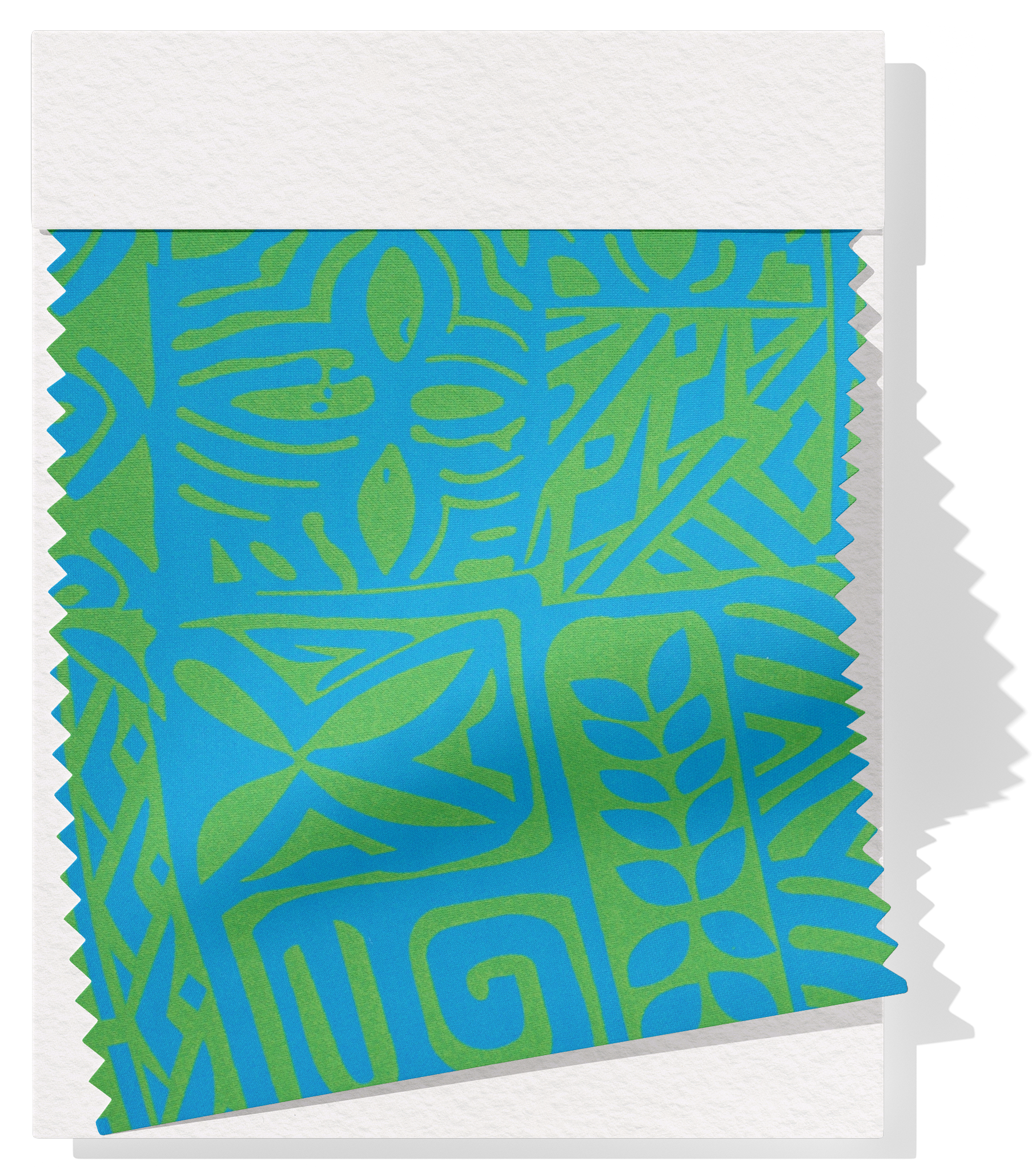 Stretch Polyester Pacific Print $12.00p/m Design #12 - Blue & Green
