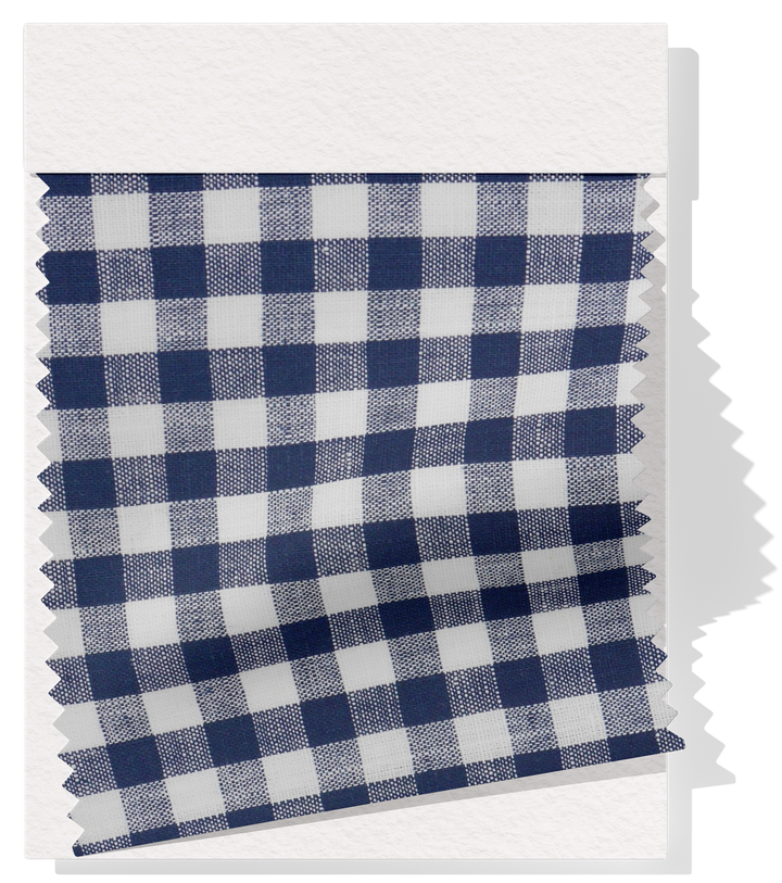 Linen / Cotton $24.00p/m - Gingham Blue & White