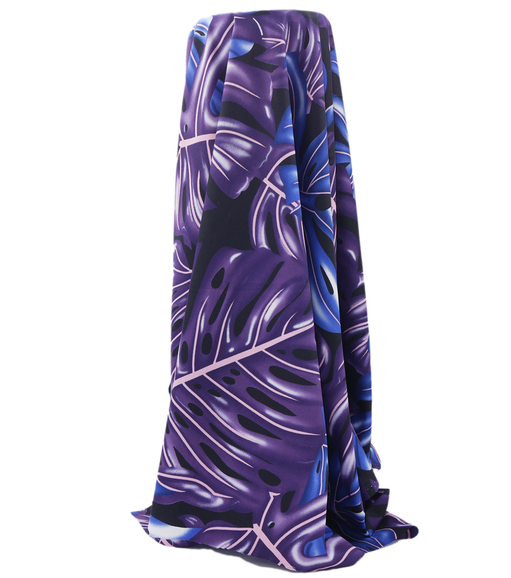 Pacific Printed Rayon $10.00p/m - Design 2 Purple & Black