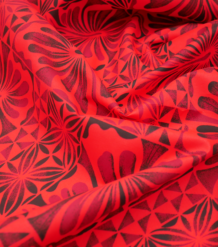Polyester / Cotton Pacific Print $3.00p/m- Red (B)