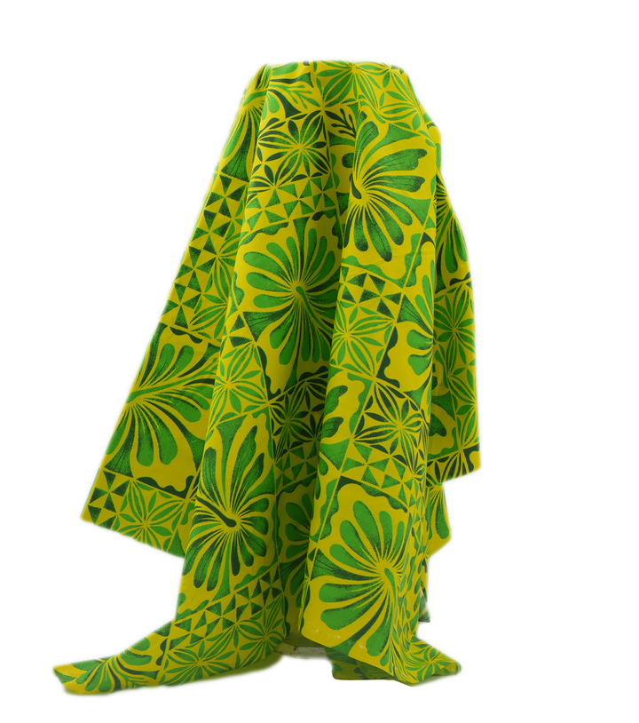 Polyester / Cotton Pacific Print $3.00p/m- Green & Yellow (B)
