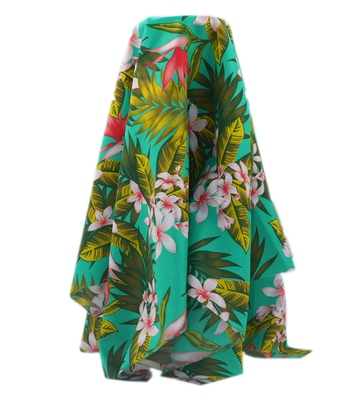 Polyester / Cotton Pacific Print $3.00p/m- Teal & Red (C)