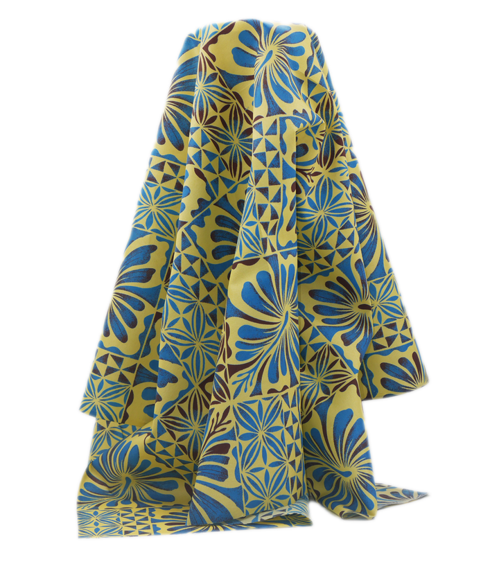 Polyester / Cotton Pacific Print $3.00p/m- Blue & Yellow (B)