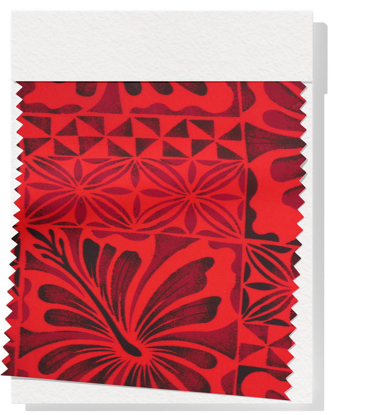 Polyester / Cotton Pacific Print $3.00p/m- Red (B)