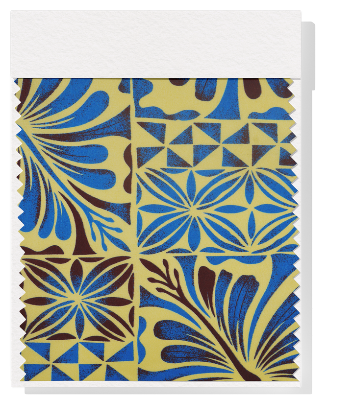 Polyester / Cotton Pacific Print $3.00p/m- Blue & Yellow (B)