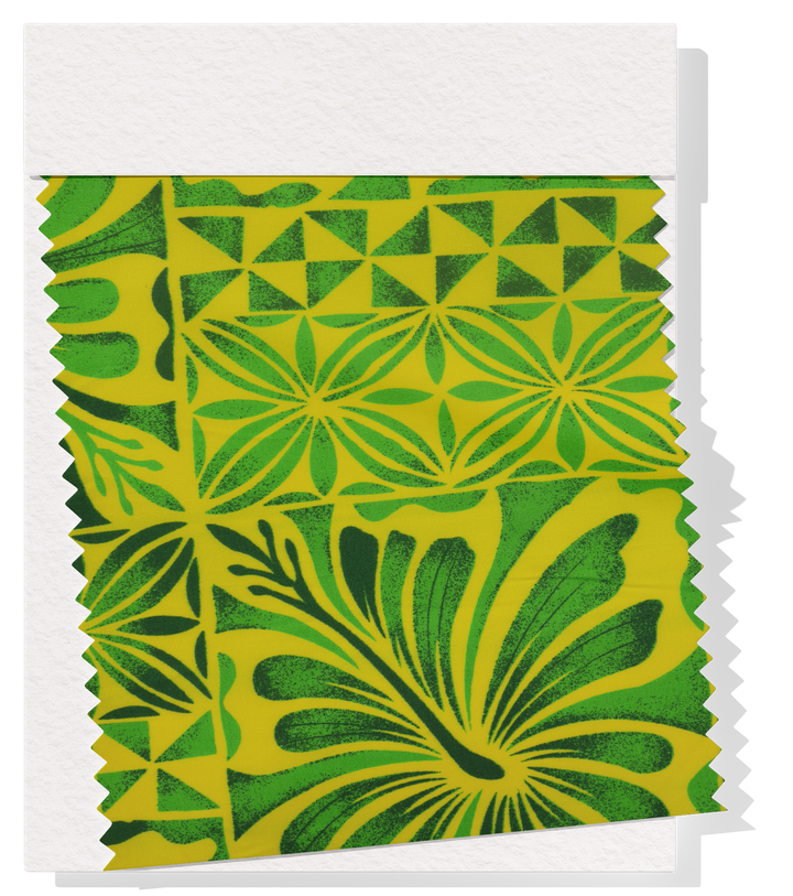 Polyester / Cotton Pacific Print $3.00p/m- Green & Yellow (B)