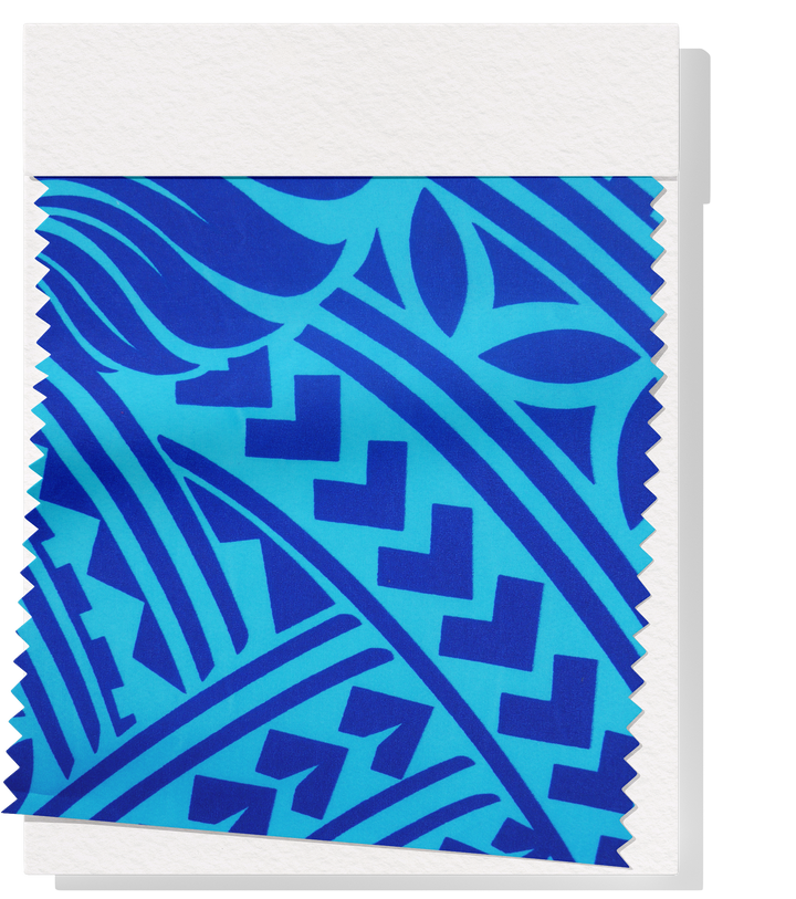 Polyester / Cotton Pacific Print $3.00p/m- Blue (A)