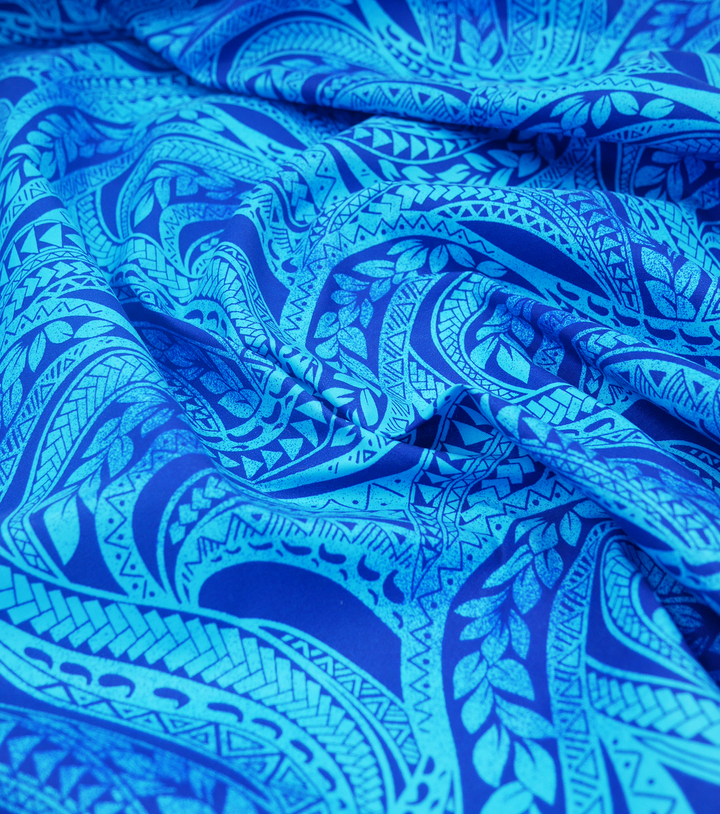 Polyester / Cotton Pacific Print $3.00p/m- Blue (D)