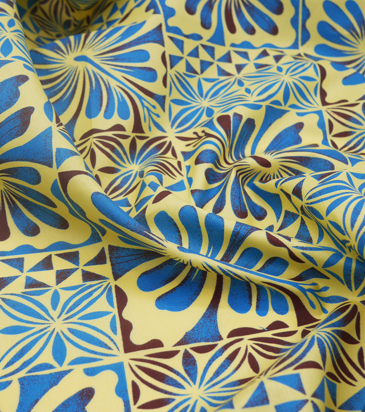 Polyester / Cotton Pacific Print $3.00p/m- Blue & Yellow (B)
