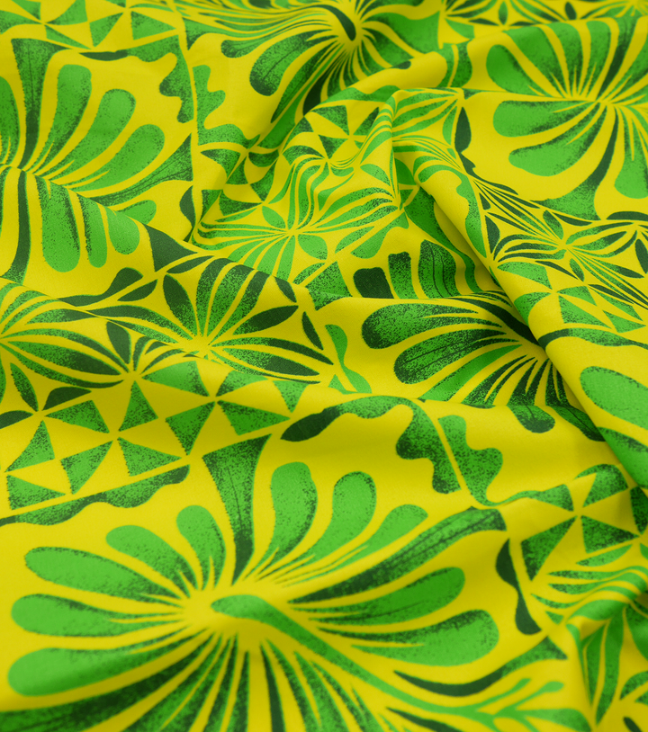 Polyester / Cotton Pacific Print $3.00p/m- Green & Yellow (B)