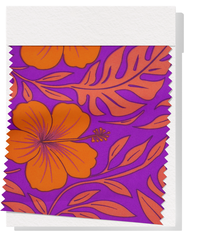 POLYESTER / COTTON PACIFIC PRINT $3.00P/M- Purple & Orange
