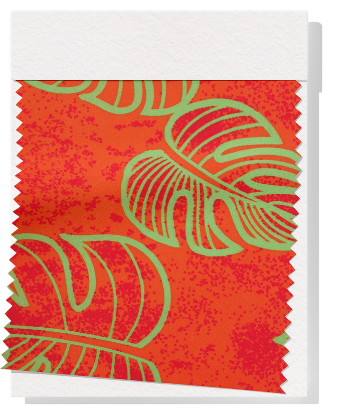 POLYESTER / COTTON PACIFIC PRINT $3.00P/M- ORANGE & LIME