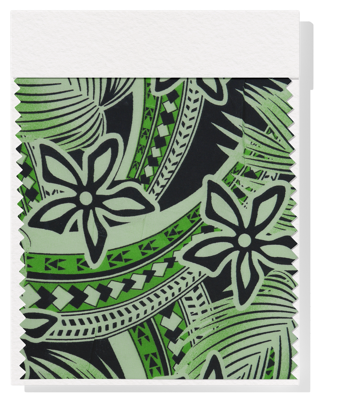 POLYESTER / COTTON PACIFIC PRINT $3.00P/M- GREEN & BLACK