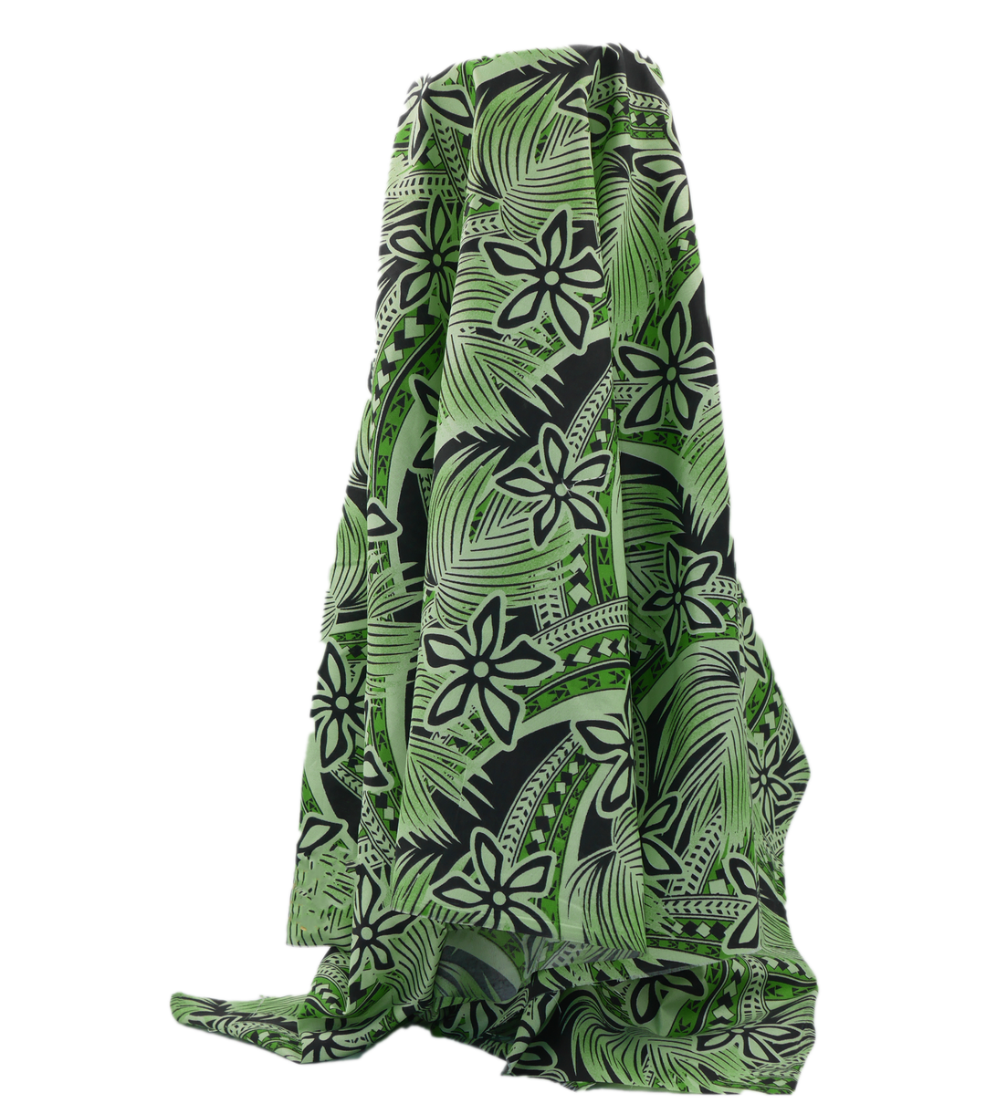 POLYESTER / COTTON PACIFIC PRINT $3.00P/M- GREEN & BLACK