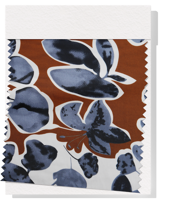 Printed Cotton/Rayon $18.00 p/m - Winter Blue Blossom