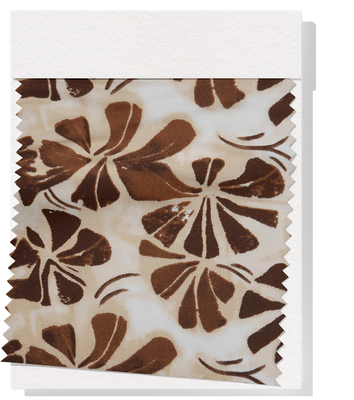 PRINTED BAMBOO / COTTON $18.00P/M - Natural Chestnut Bloom