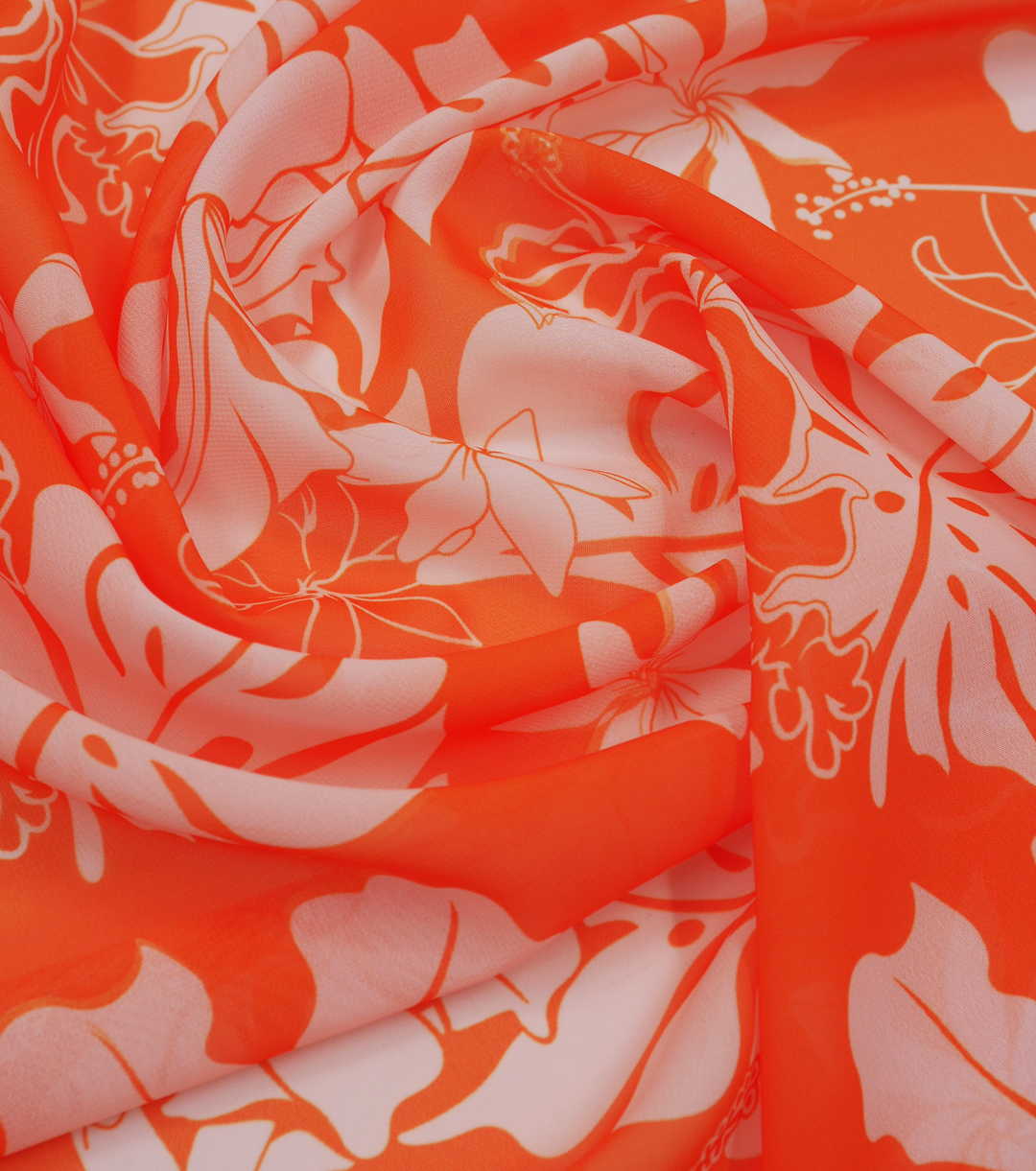 CHIFFON PACIFIC PRINT $9.00P/M - ORANGE