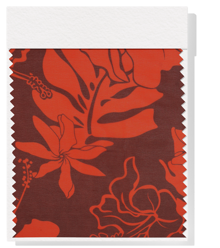 CHIFFON PACIFIC PRINT $9.00P/M - Maroon &amp; Orange