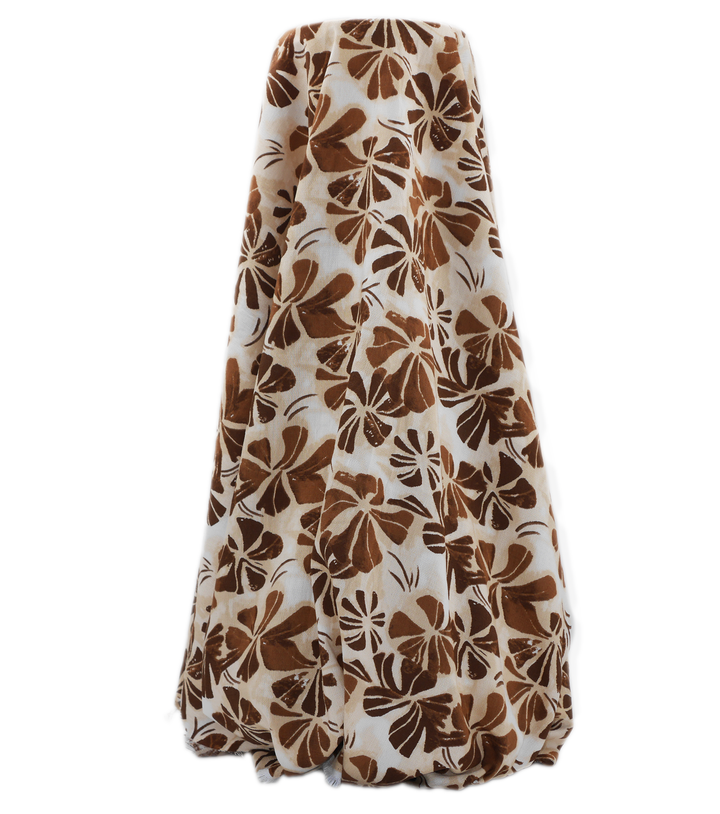 PRINTED BAMBOO / COTTON $18.00P/M - Natural Chestnut Bloom