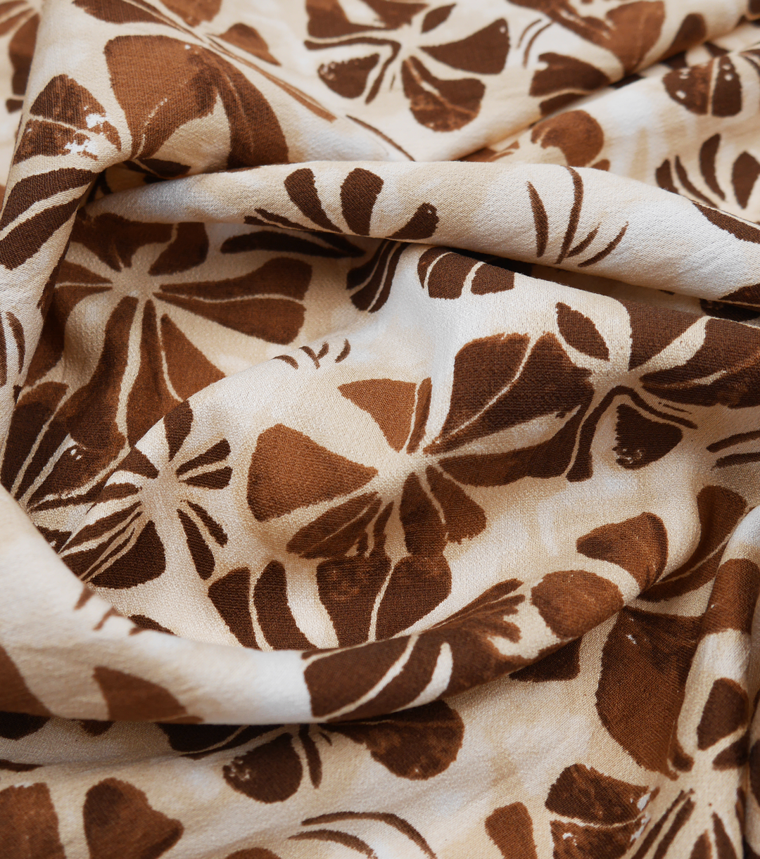 PRINTED BAMBOO / COTTON $18.00P/M - Natural Chestnut Bloom