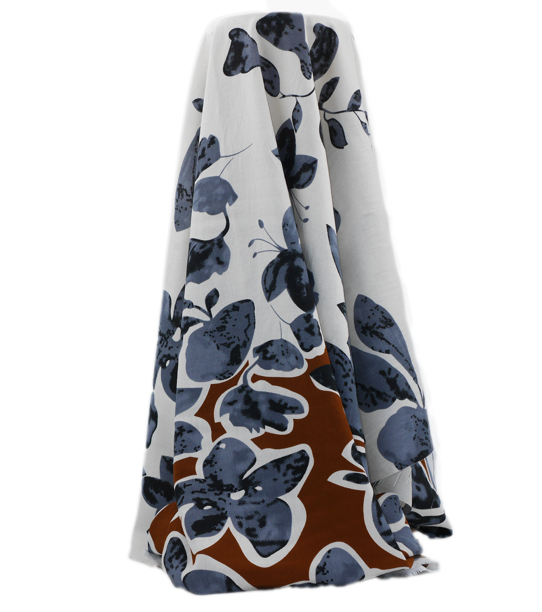 Printed Cotton/Rayon $18.00 p/m - Winter Blue Blossom