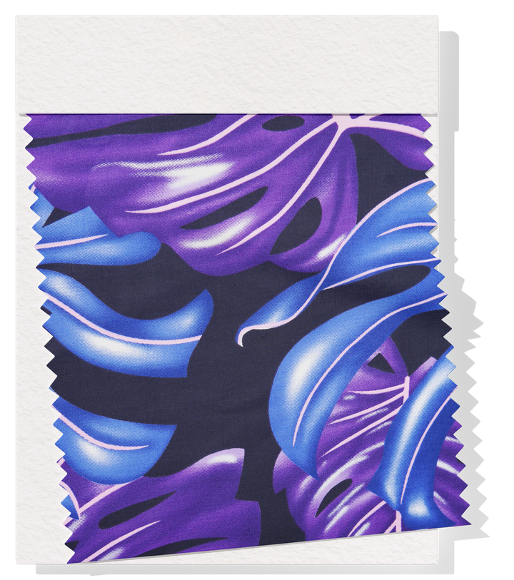 Pacific Printed Rayon $10.00p/m - Design 2 Purple & Black