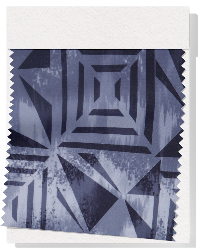 Stretch Polyester Pacific Print $12.00p/m Design C  Grey & Black