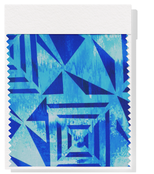 Stretch Polyester Pacific Print $12.00p/m Design #B Blue
