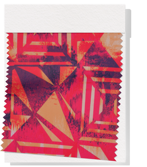 Stretch Polyester Pacific Print $12.00p/m Design #D  Pink & Orange