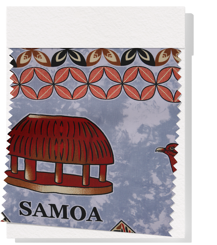 Cotton Dobby Pacific Samoan Print $10.00p/m - Grey