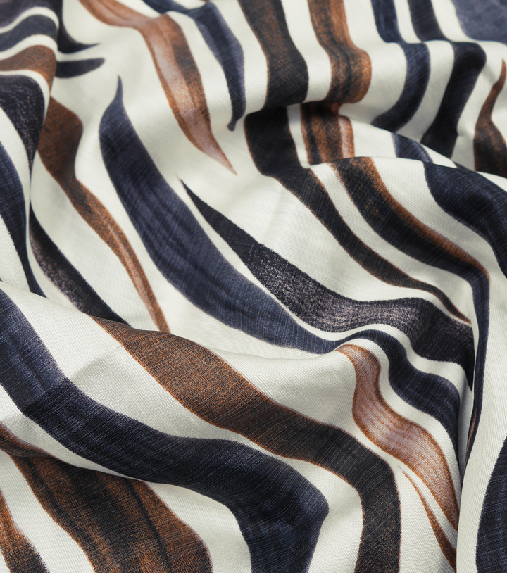 Printed Bamboo Cotton $16.00p/m - Zebra Stripe Black