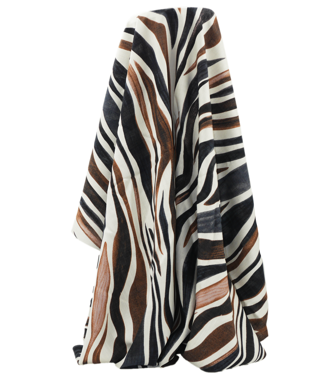 Printed Bamboo Cotton $16.00p/m - Zebra Stripe Black