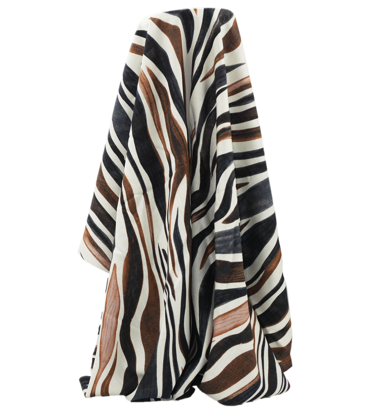 Printed Bamboo Cotton $16.00p/m - Zebra Stripe Black