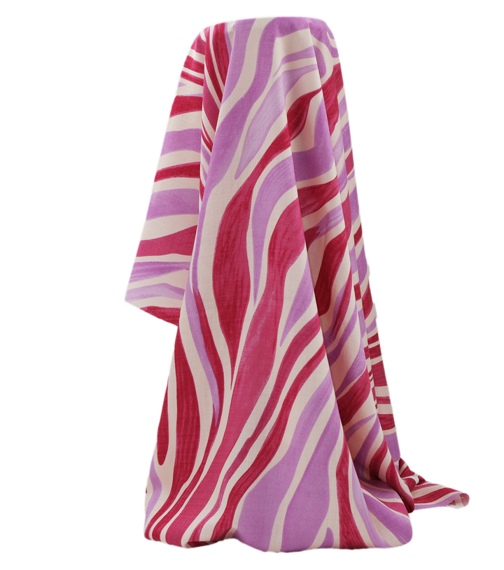 Printed Bamboo Cotton $16.00p/m - Zebra Stripe Pink