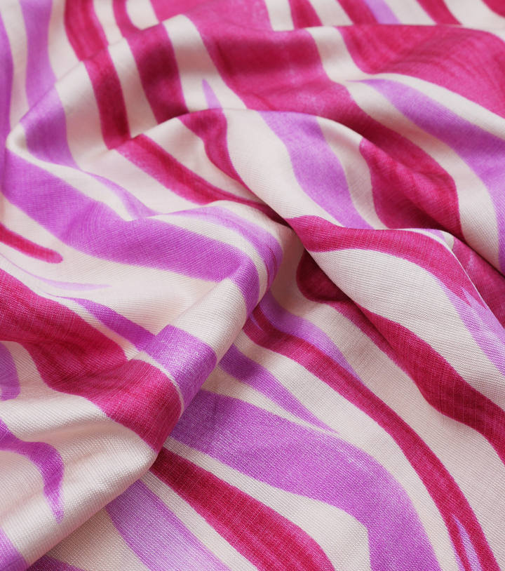 Printed Bamboo Cotton $16.00p/m - Zebra Stripe Pink