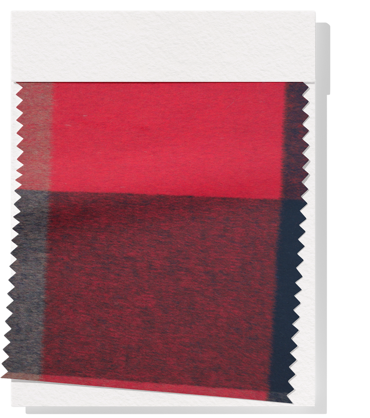 DOUBLE FACED CHECK WOOL $24.00P/M - Buffalo Check Red & Charcoal
