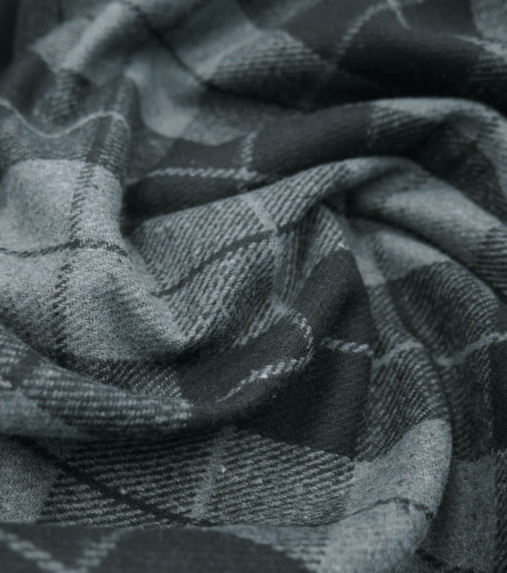 CHECKED WOOL $18.00P/M - Ash Storm Check - The Fabric Shop