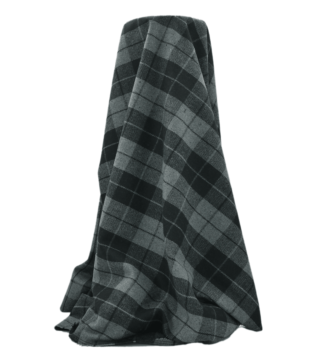 CHECKED WOOL $18.00P/M - Ash Storm Check - The Fabric Shop