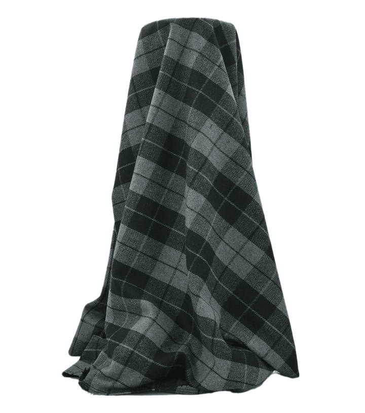 CHECKED WOOL $18.00P/M - Ash Storm Check - The Fabric Shop