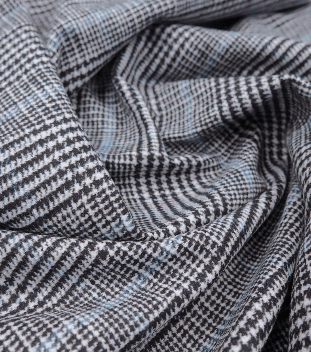 CHECKED WOOL $18.00P/M - Charcoal Glen Check - The Fabric Shop