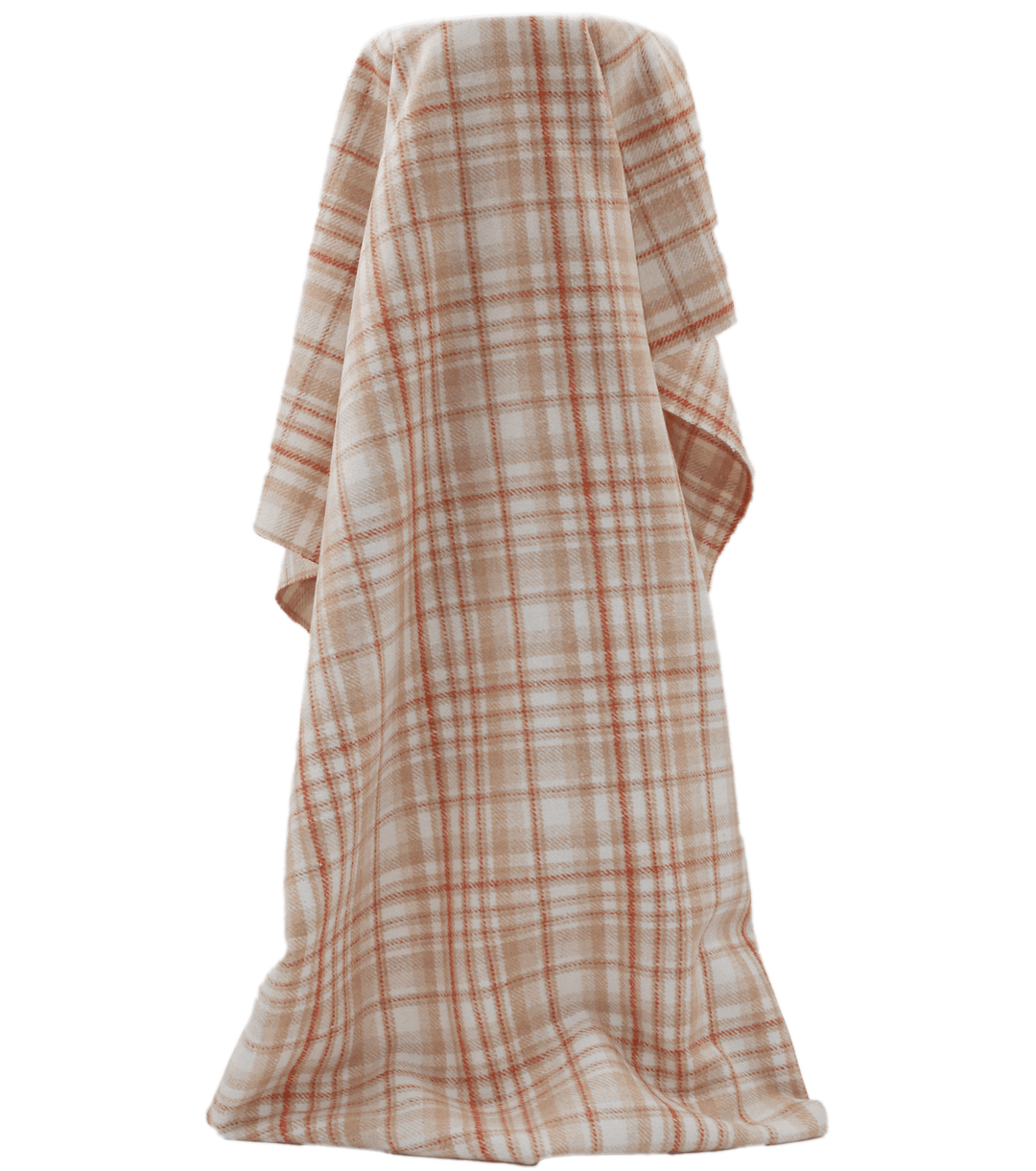 CHECKED WOOL $18.00P/M - Cinnamon Cream - The Fabric Shop