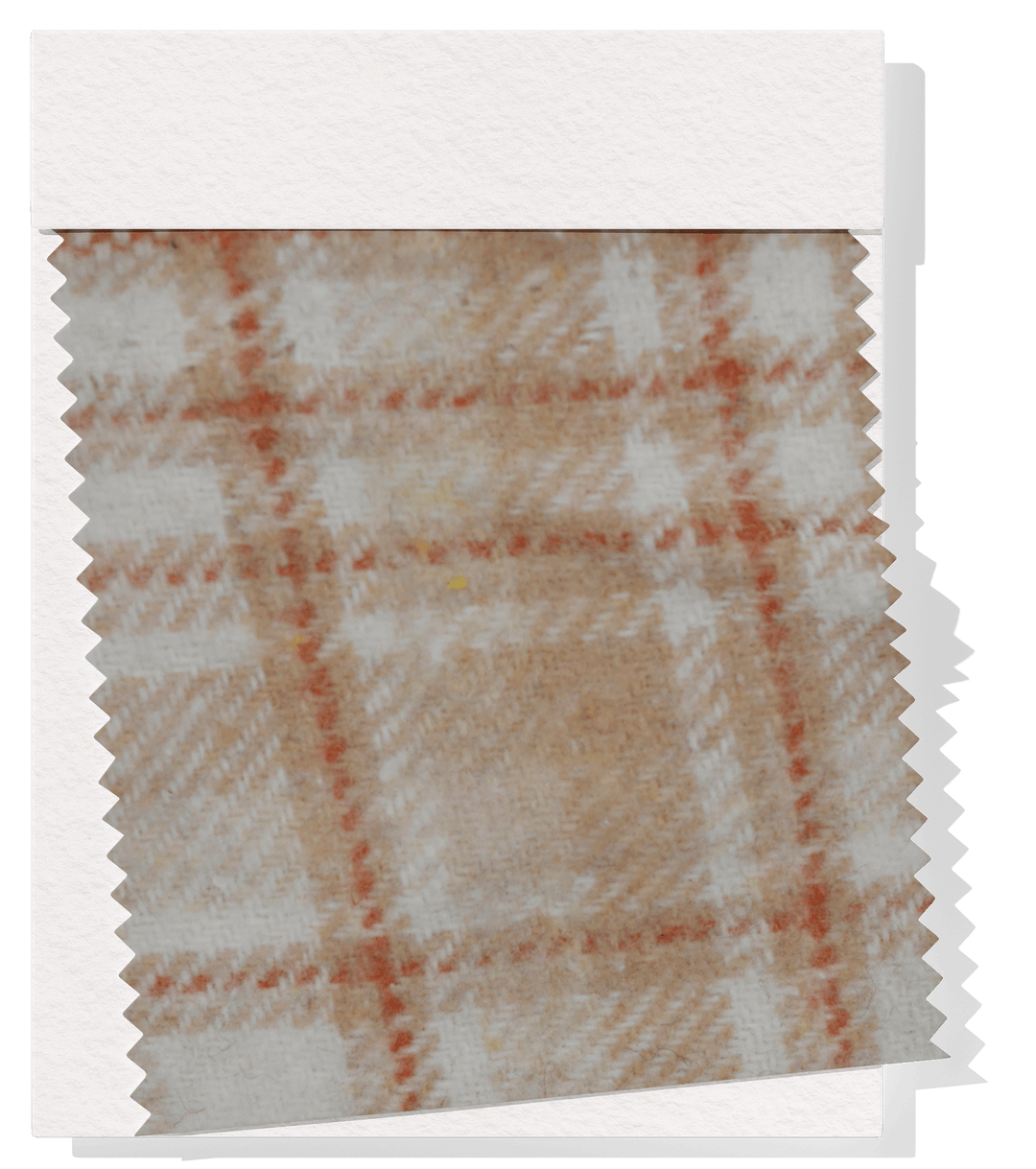 CHECKED WOOL $18.00P/M - Cinnamon Cream - The Fabric Shop