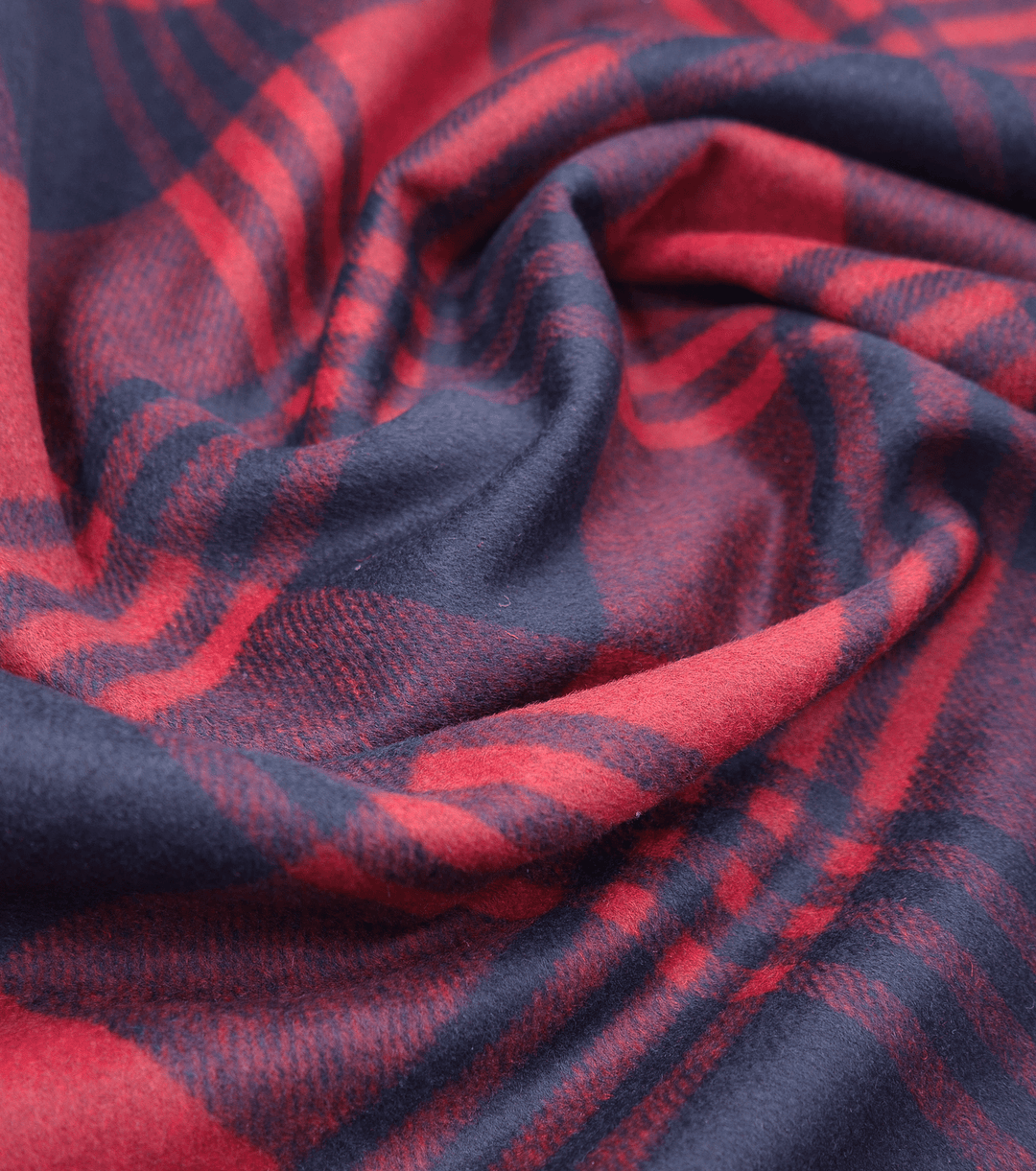 CHECKED WOOL $18.00P/M - Crimson Shadow Plaid - The Fabric Shop