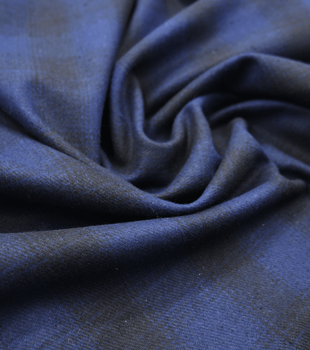 CHECKED WOOL $18.00P/M - Midnight Fade Check - The Fabric Shop