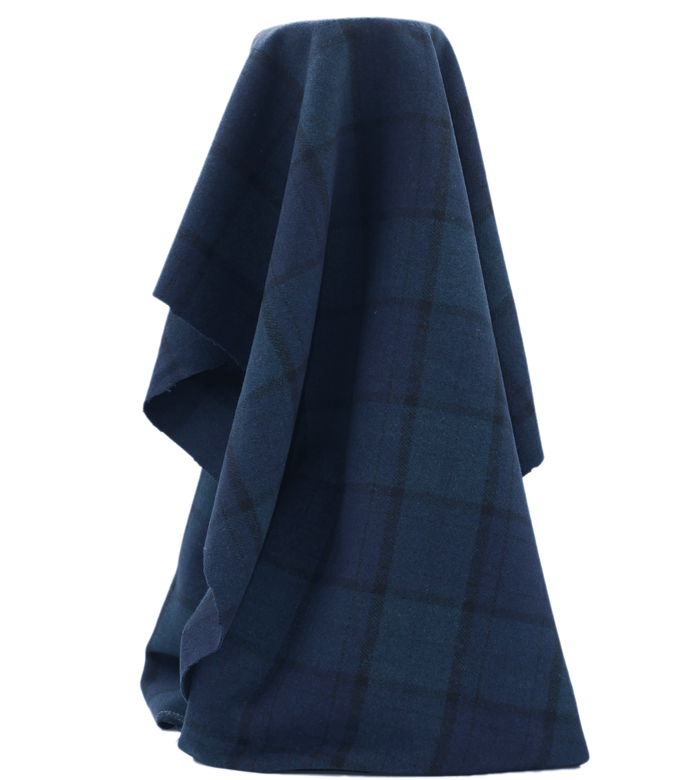 CHECKED WOOL $18.00P/M - Midnight Shadow - The Fabric Shop